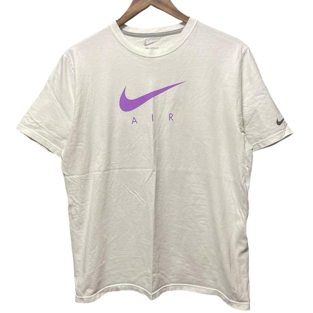 white purple Nike air front graphic short sleeve crewneck casual school T-shirt